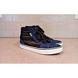 Vans Sk8 - Hi Casual High Top Sneakers Navy Blue & White Size 9 721356 Laces